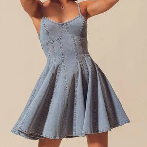 ✨NWT SO ME A Line Fit and Flare Denim Mini Dress